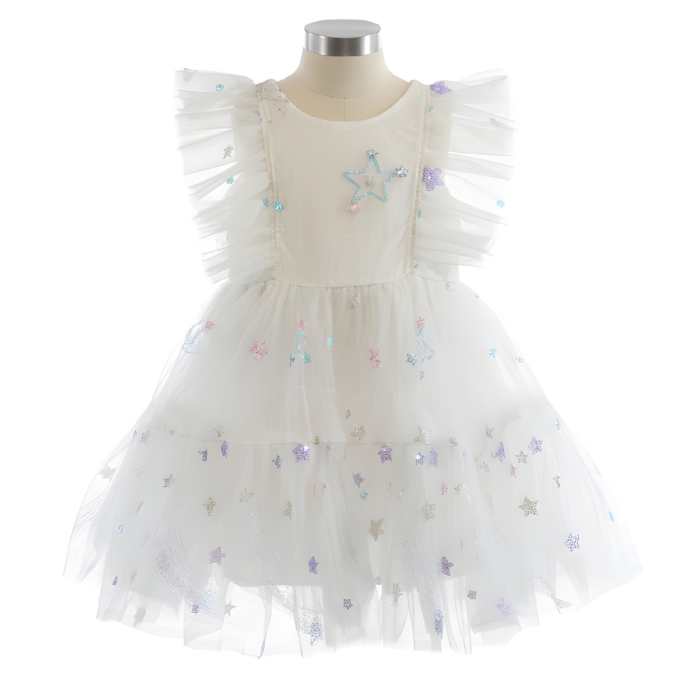Lola + The Boys White Shooting Star Dress